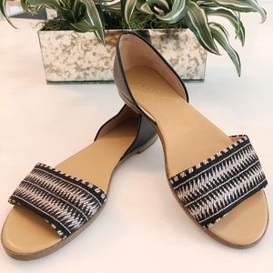 J. Crew Woven Peep Toe d'Orsay Flats Size 7.5